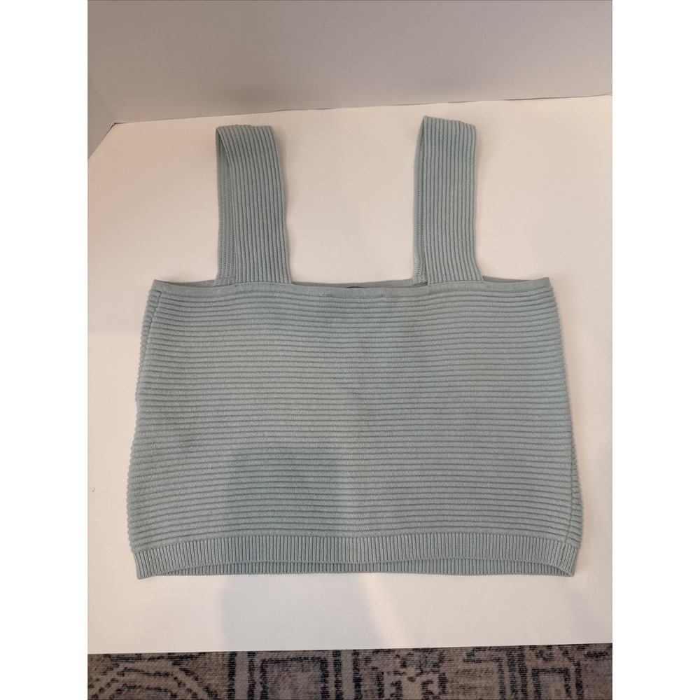 Hollister Mint Green Ribbed Square Cut Ribbed Tank Top Size Large - Picture 7 of 8